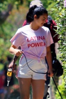 Camila Mendes - takes her pooch for a stroll in Los Angeles, California | 07/02/2020