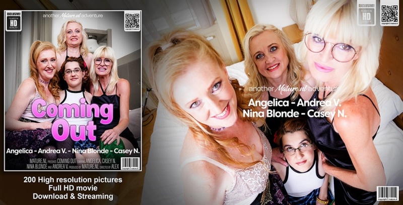 Andrea V. (49), Angelica (50), Casey N. (19), Nina Blond (51) - Mature Angelica, Andrea and Nina Blonde found out that young Casey N. is a lesbian 1080p