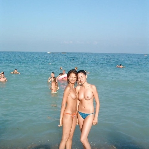 Topless beach teen girls