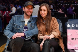 Lily Collins - Cleveland Cavaliers vs Los Angeles Lakers at Staples Center in Los Angeles January 13, 2020