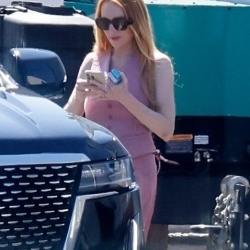 Lindsay Lohan @ Onset First day Filming of Freaky Friday 2 in Los Angeles 06/24/2024