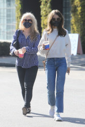 Lily Collins - Takes her Mom out for lunch to celebrate her Birthday in West Hollywood April 9, 2021