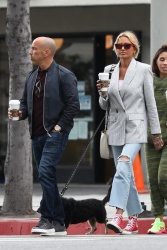 Tina Louise - Walking closely with Jason Oppenheim as they grab coffee with friends in Los Angeles, April 21, 2021