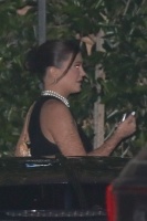 Kylie Jenner - rocks a mini black dress as she arrives at SoHo house for dinner in Malibu, California | 08/19/2020
