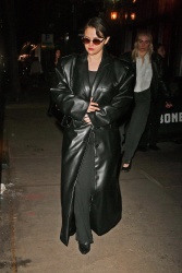 Selena Gomez - Aces a leather coat look when spotted leaving Carbone, New York City - April 7, 2024