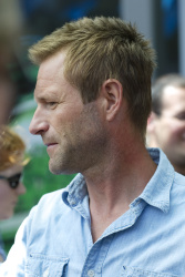 Aaron Eckhart - Outside the Hard Rock Hotel at Comic Con in San Diego - July 23, 2010