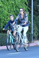 Alessandra Ambrosio - goes for a bike ride with her daughter Anja in Brentwood, California | 07/16/2020