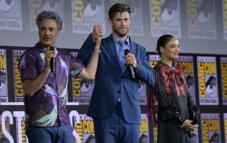 Chris Hemsworth, Tessa Thompson & Natalie Portman - During the Marvel panel at Comic Con in San Diego on July 20, 2019