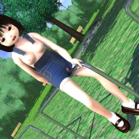 [Loli Flash] Exposure in the park 3: Torn Overalls