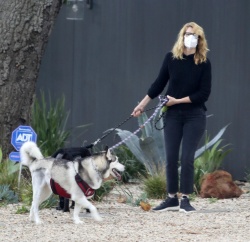 Laura Dern - Takes her dogs for a walk on her birthday in Los Angeles, February 10, 2021