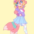 Freya posing in fairy kei outfit