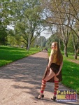 DirtyPublicNudity Beautiful day in the park for hairy pussy flashing