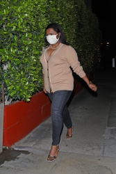 Mindy Kaling - Keeps it casual as she grabs dinner at Italian Restaurant Giorgio Baldi in Santa Monica, April 2, 2021