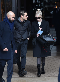 Lucy Boynton & Rami Malek - leaving the Hôtel de Crillon in Paris, February 29, 2020