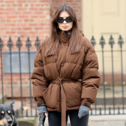 Emily Ratajkowski - Takes her dog for a walk in New York November 21, 2023