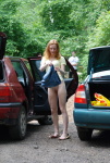 Redhead caught taking a piss in public  DirtyPublicNudity 