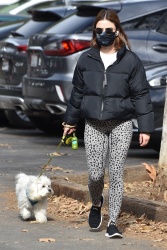 Lucy Hale - goes on a hike with her dog Elvis in Los Feliz, California | 01/28/2021