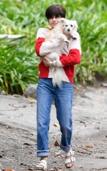 Selma Blair - Carries her dog around her neighborhood in Studio City, January 31, 2021