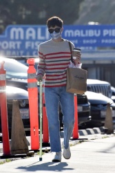 Selma Blair - Cuts a casual figure in jeans and a striped sweater as she goes shopping at the Malibu Pier, February 26, 2021