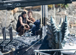 Michelle Rodriguez - Shoot scenes for 'Dungeons and Dragons' film in Carrickfergus, Northern Ireland, June 28, 2021