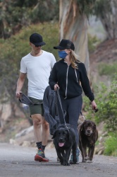 Reese Witherspoon - Goes hiking with her family and her dogs in Santa Monica, March 14, 2021