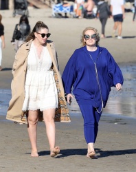 Rebel Wilson - Enjoys a walk on the beach with her friend as the sun sets in Santa Barbara, February 21, 2021