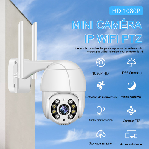 Caméra de surveillance extérieur wifi 1080p, caméra étanche