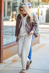 Gigi Hadid - Out and about in stylish aviator's jacket, New York City - February 14, 2024