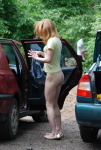 Redhead caught taking a piss in public  DirtyPublicNudity 