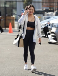 Sunisa Lee - Arriving at the DWTS dances studio in Los Angeles, October 19, 2021