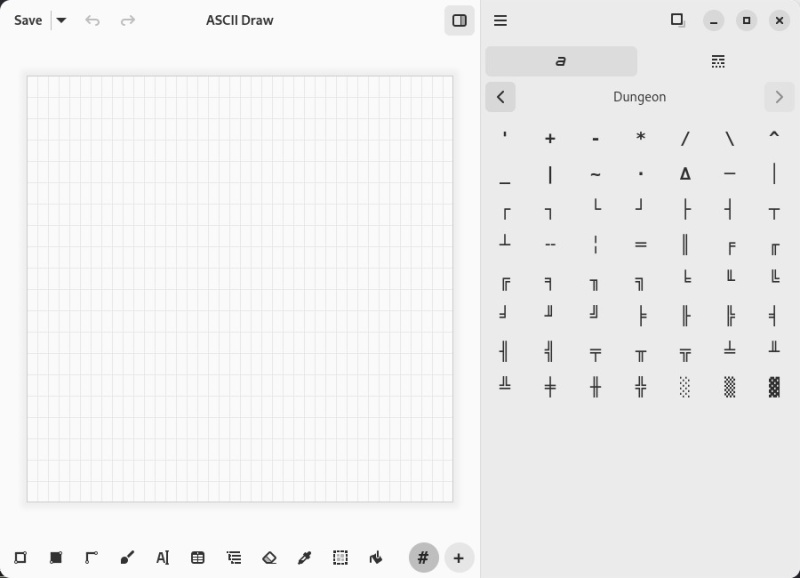 ASCII Draw custom palette