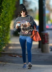 Lucy Hale - Makes a morning Coffee run in Los Angeles January 2, 2020