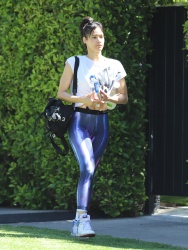 Sofia Boutella - Seen in colorful workout pants out pilates class im West Hollywood, April 30, 2021