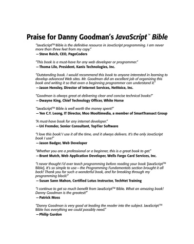 JavaScript Bible, 4th edition