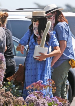 Abigail Spencer - Sets up her pop-up floral company at the farmer's market in Montecito, September 5, 2020