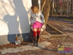 Sexy high heeled boots on a pissing girl