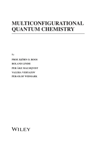 Multiconfigurational Quantum Chemistry