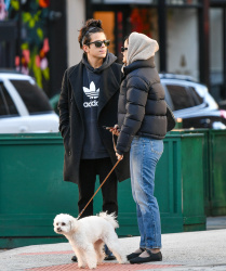 Camila Mendes - Takes her dog for a walk in New York December 29, 2023
