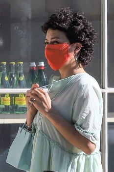 Alia Shawkat - Makes a pit stop for an iced coffee while running her errands around town in Los Angeles, October 29, 2020