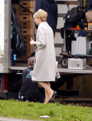 Lucy Boynton - Spotted arriving at a location for the filming of the ITV series 'The Ipcress File' in Liverpool, April 8, 2021