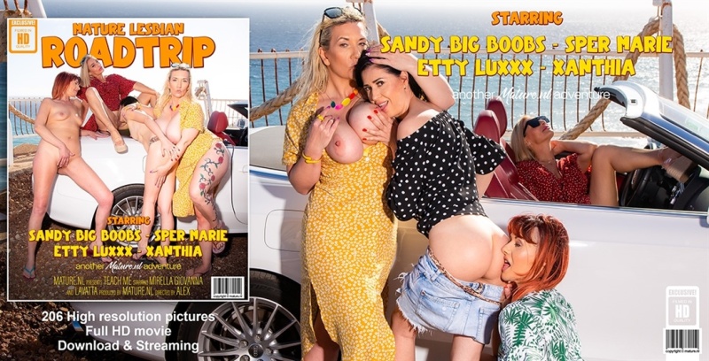 Etty Luxxx, Sandy Big Boobs, Sper Marie, Xanthia - Four Lesbian MILFs lick wachothers pussy under the sun 1080p