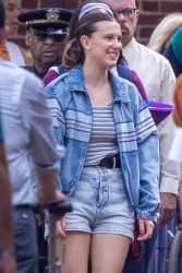 Millie Bobby Brown - Filming scenes for 'The Electric State' in Atlanta April 2, 2024