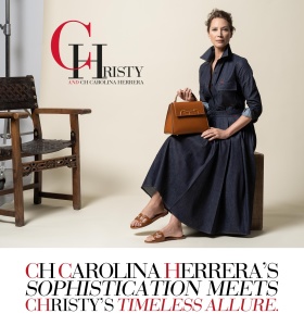 Christy Turlington Models in CH Carolina Herrera Handbag Ad