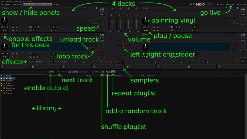 Mixx interface
