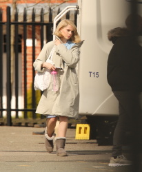 Lucy Boynton - On the set of 'The Ipcress Files' in Liverpool, April 6, 2021