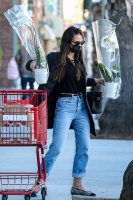 Jordana Brewster - picks up a few essentials while out shopping at Trader Joe's in Santa Monica, California | 12/04/2020