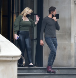 Rebel Wilson - Showing off her weight loss wearing a pair of leather trousers whilst leaving her London hotel, March 24, 2021