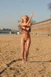 Perfect young body fully nude on the public beach  DirtyPublicNudity 