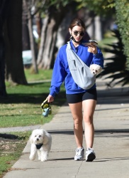 Lucy Hale - Walking her dogs in Los Angeles February 11, 2021