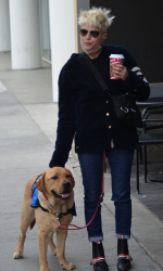Selma Blair - Spotted with her new service dog Scout as she grabs a Starbucks in Beverly Hills, December 22, 2021